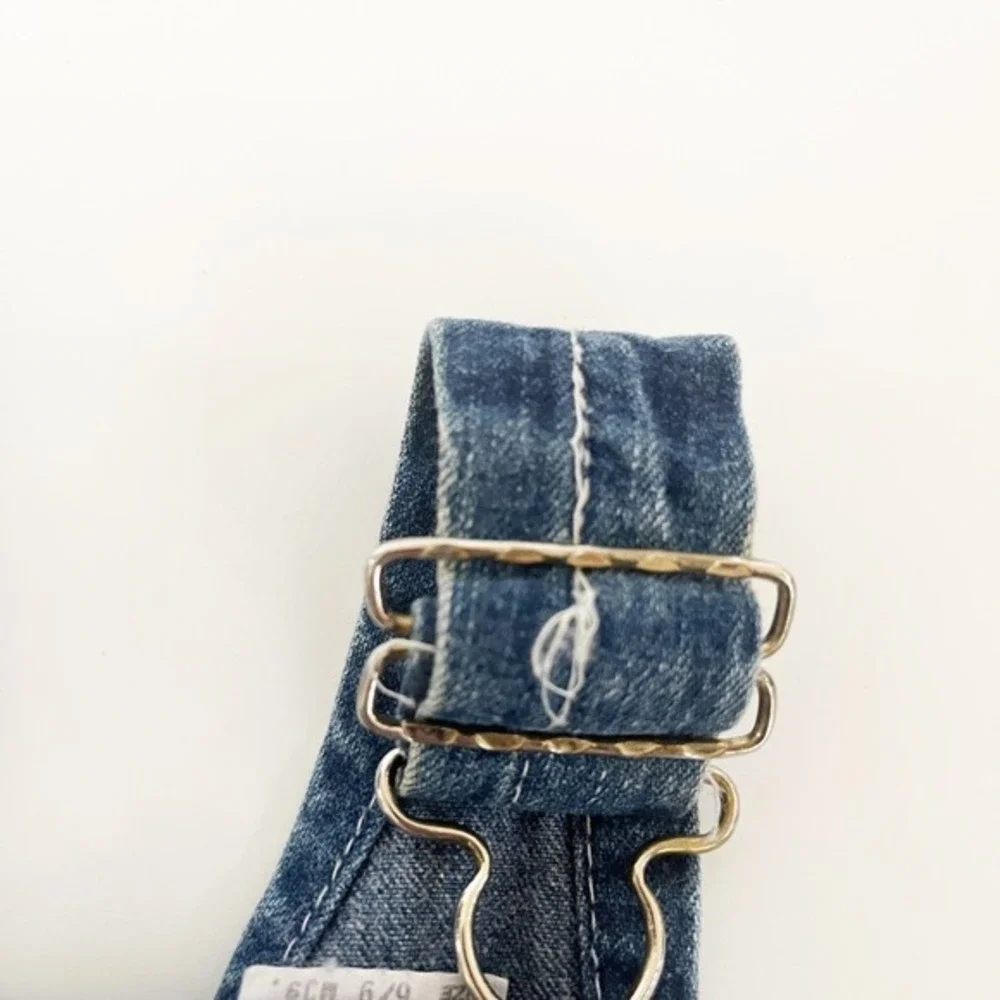 VTG Oshkosh B’Gosh Unisex Dark Denim Overalls Vestbak Made in The USA 6/9 Mos‎